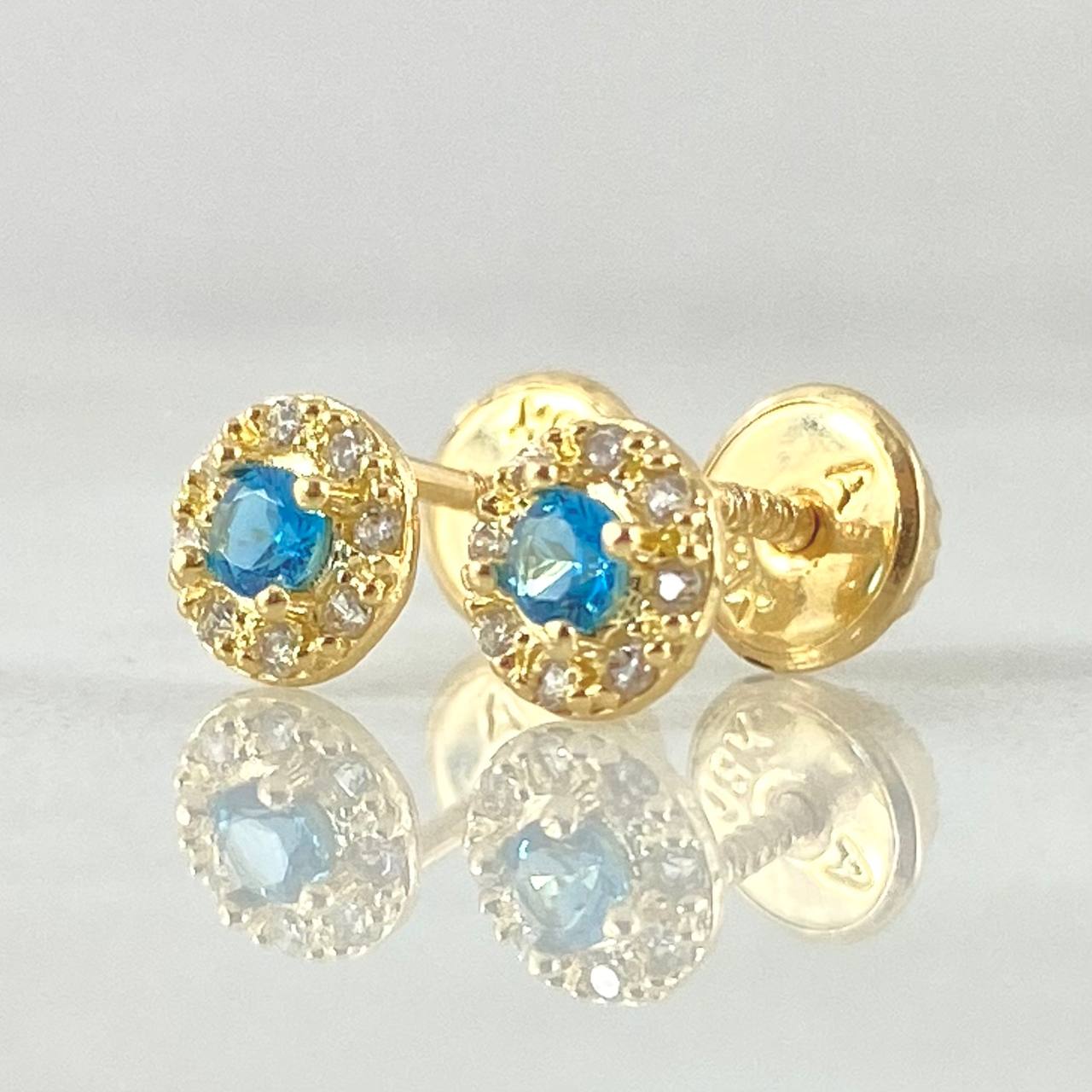 Halo Stud Earrings 0.9gr / 18K Gold *