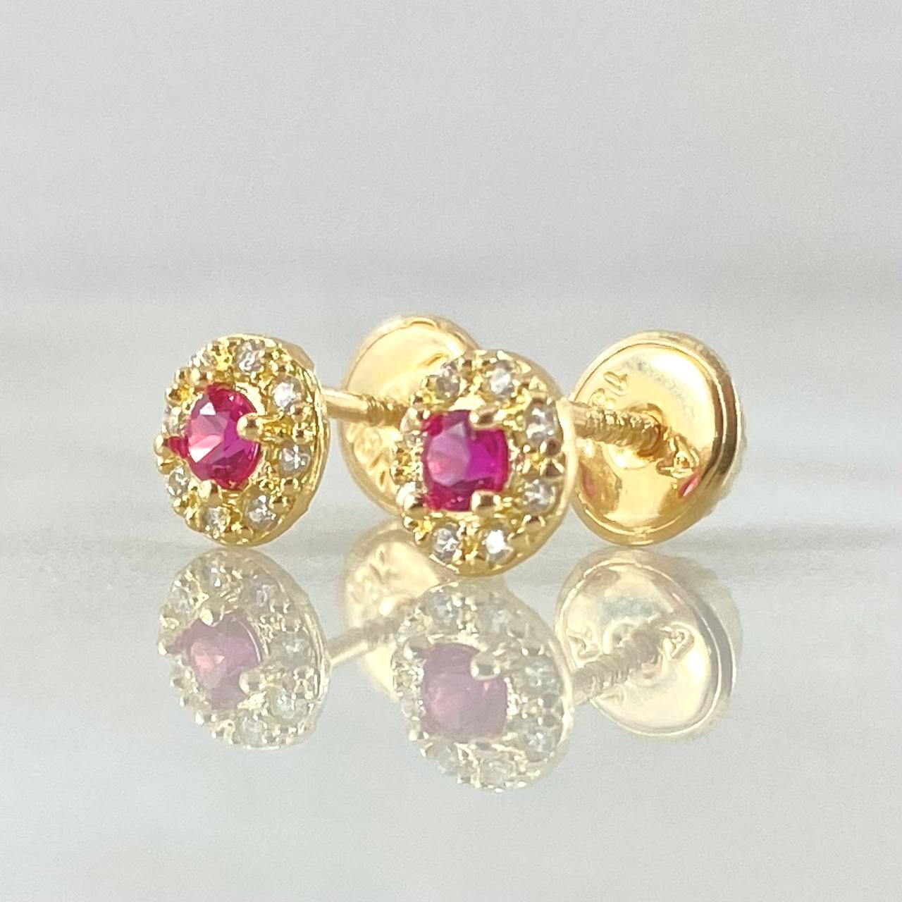 Stud Earrings Halo 0.9gr / 18K Gold ©
