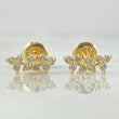 Stud Earrings Arch Flowers 0.9gr / 1cm (0.4in) / 18K Gold ©