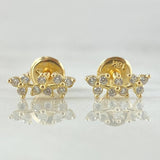 Stud Earrings Arch Flowers 0.9gr / 1cm (0.4in) / 18K Gold ©