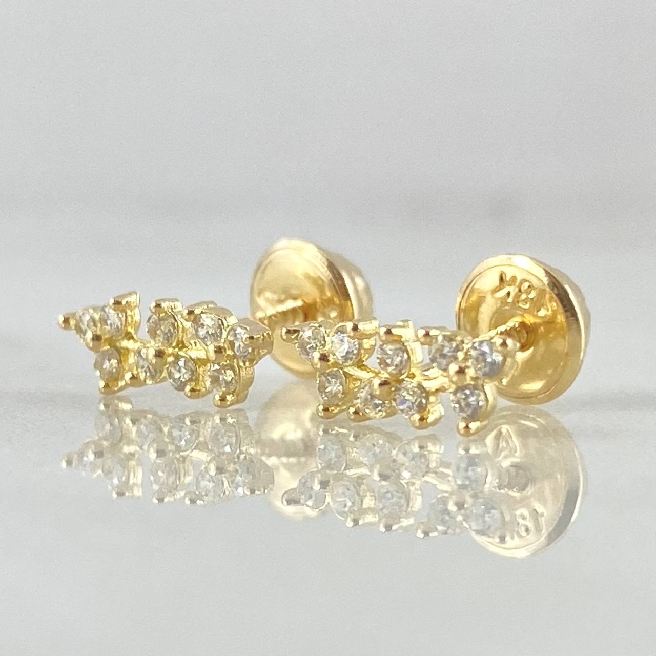 Stud Earrings Arch Flowers 0.9gr / 1cm (0.4in) / 18K Gold ©