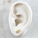 Stud Earrings Arch Flowers 0.9gr / 1cm (0.4in) / 18K Gold ©