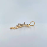 Dije Cruz Cristo 8.4gr / 27.9cm / 7mm Dos Oros Amarillo Blanco 18K $