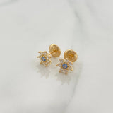 Topos Flor Petalos 0.9gr / 6.6mm Oro Amarillo 18K %