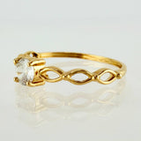 Anillo Solitario Ojos 1.15gr / T5 / Oro Amarillo 18K