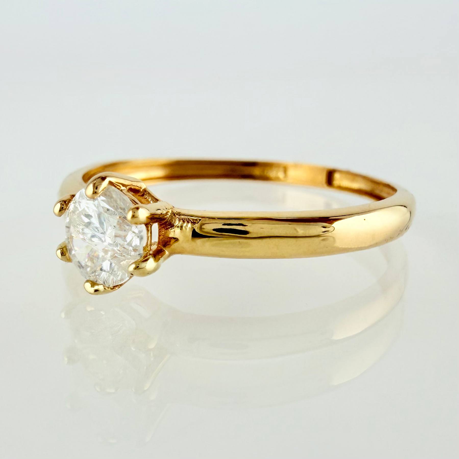 Solitaire Circular Ring 1.2g / T6 3/4 / 18K Yellow Gold