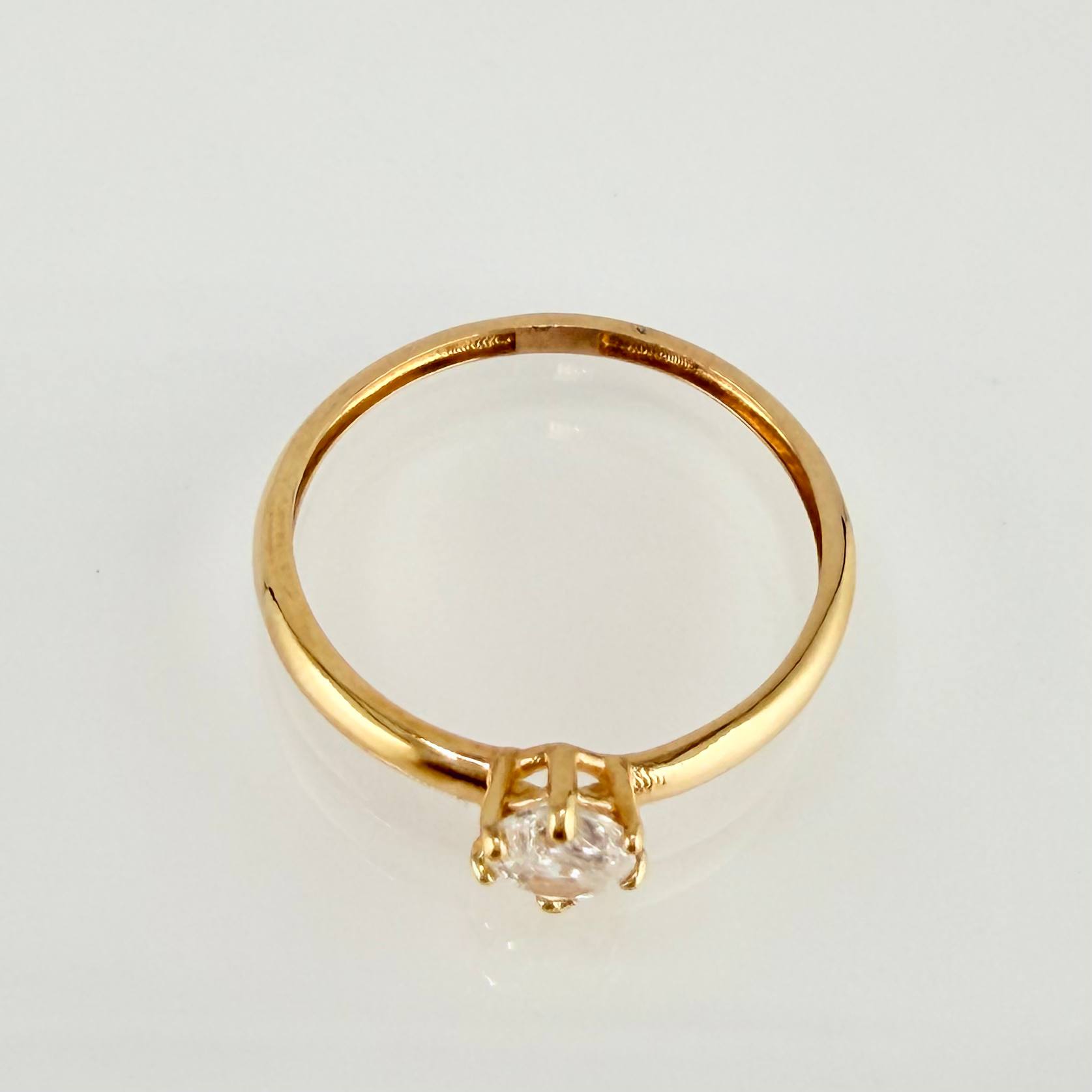 Solitaire Circular Ring 1.2g / T6 3/4 / 18K Yellow Gold