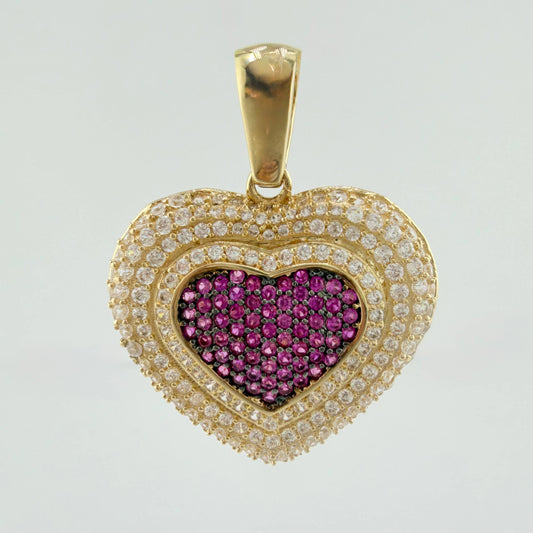 Dije Halo Corazon Tupido 8.85gr / 1 1/4 in / Oro Amarillo 18K ©