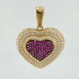 Dije Halo Corazon Tupido 8.85gr / 1 1/4 in / Oro Amarillo 18K ©