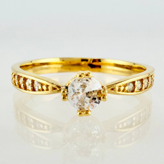 Anillo Solitario Tupido 2.15gr / T7 / Oro Amarillo 18K
