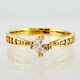 Anillo Solitario Tupido 2.15gr / T7 / Oro Amarillo 18K
