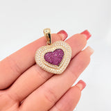 Dije Halo Corazon Tupido 8.85gr / 1 1/4 in / Oro Amarillo 18K ©