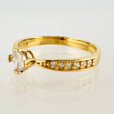 Anillo Solitario Tupido 2.15gr / T7 / Oro Amarillo 18K