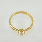 Anillo Solitario Tupido 2.15gr / T7 / Oro Amarillo 18K