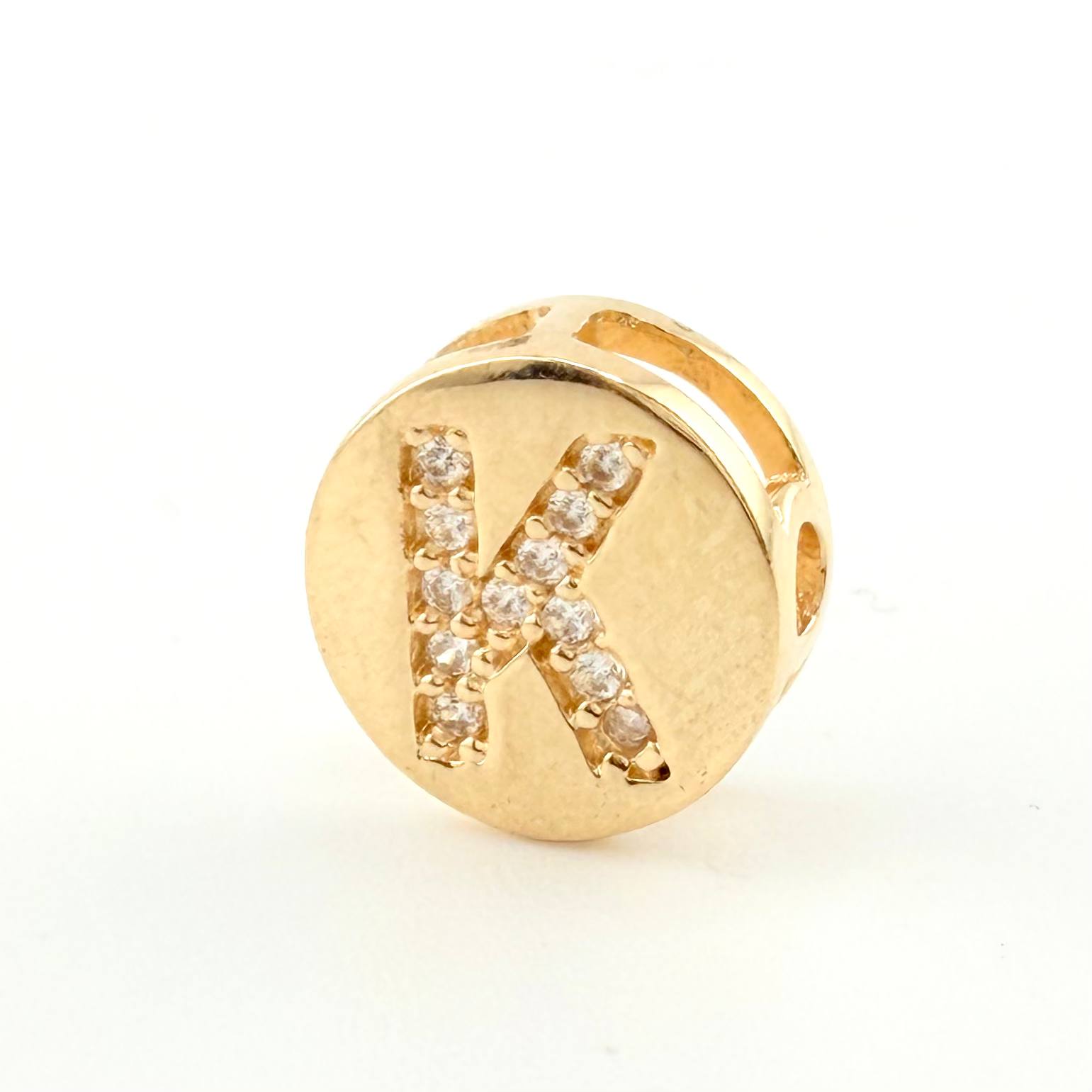 Dije Herraje Letra K 1.25gr / 1/2 in / Oro Amarillo 18K *