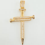 Dije Cruz Clavo Tupido 8.3gr / 2 1/4 in / Oro Amarillo 18K