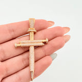 Dije Cruz Clavo Tupido 8.3gr / 2 1/4 in / Oro Amarillo 18K