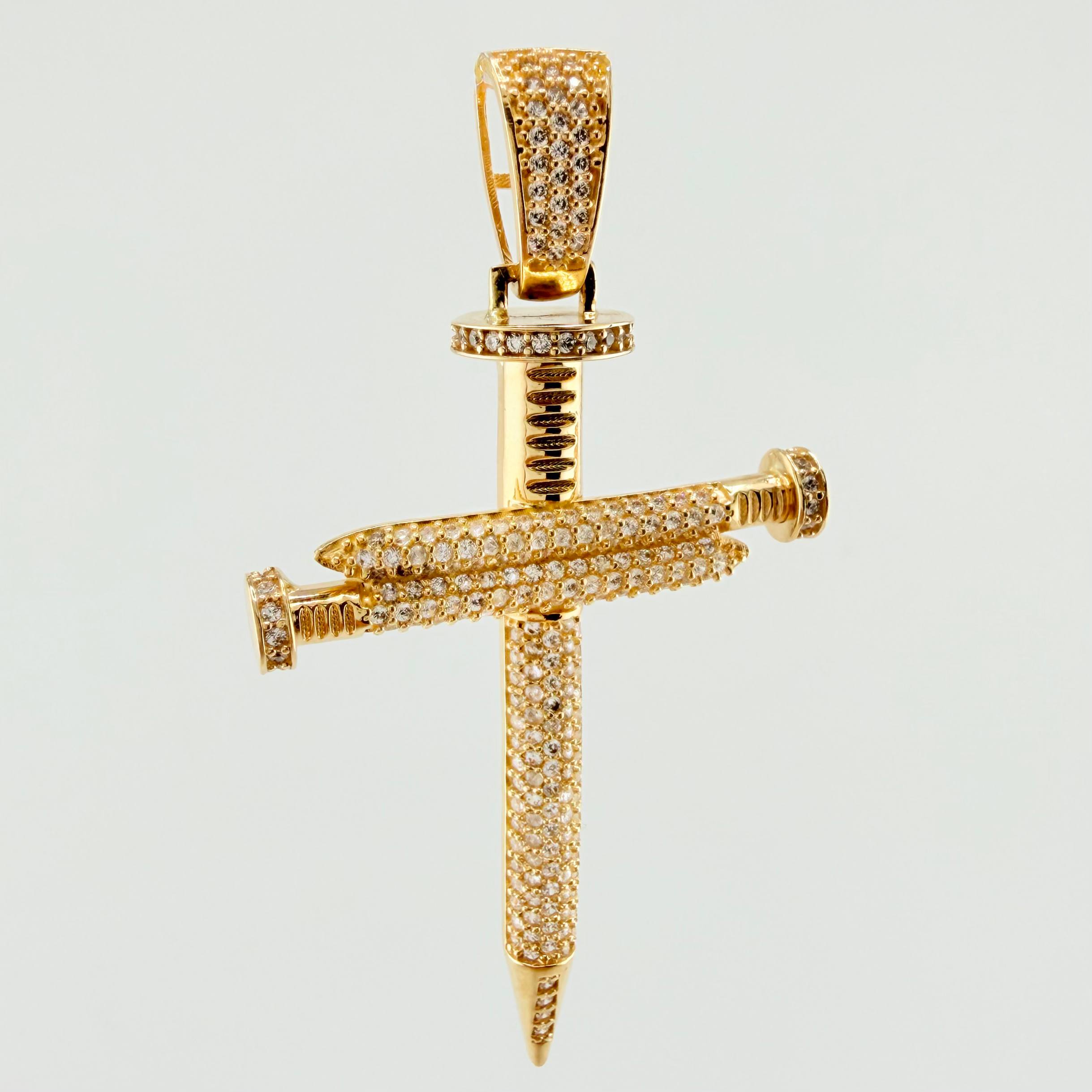 Dije Cruz Clavo Tupido 8.3gr / 2 1/4 in / Oro Amarillo 18K