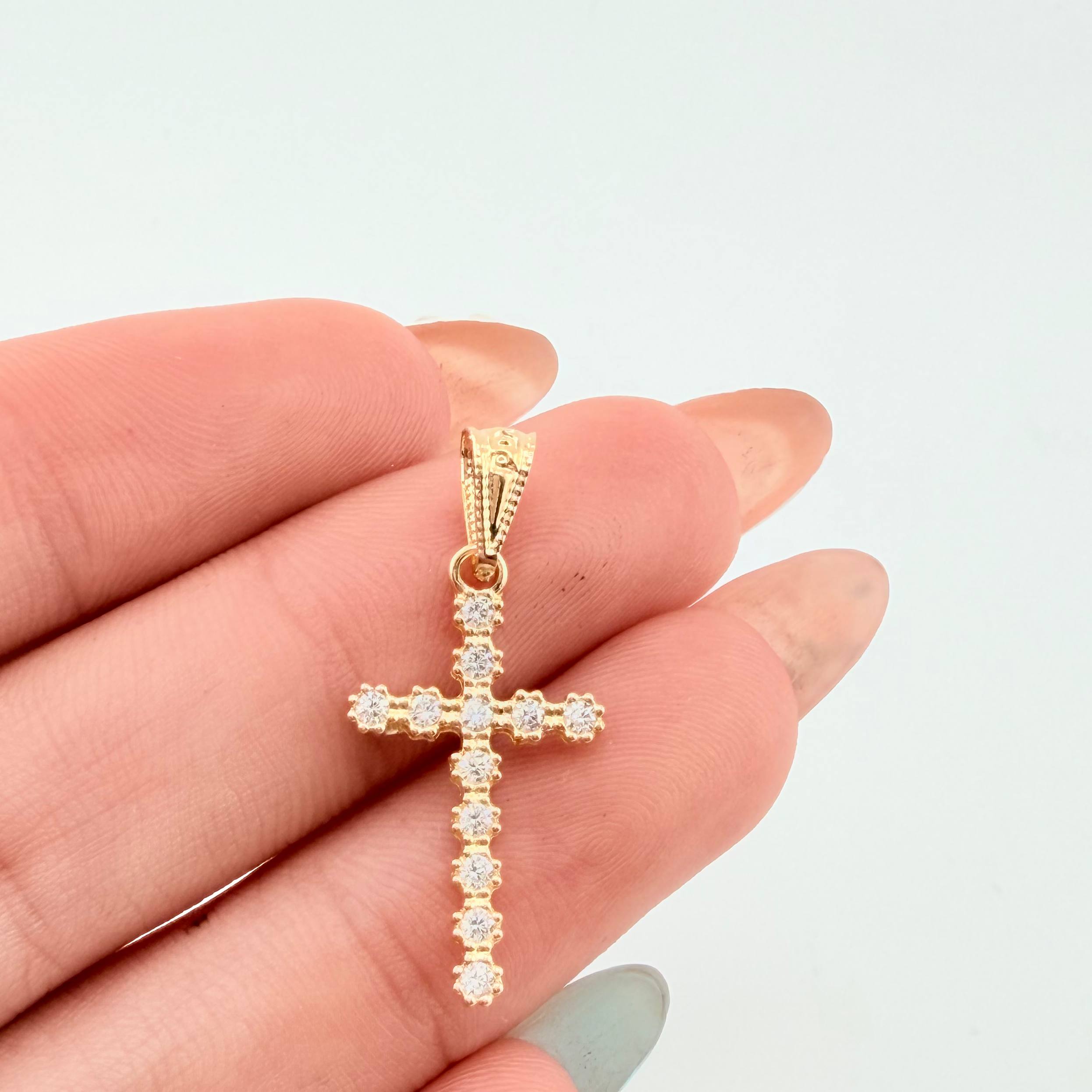 Dije Cruz Tupida 0.95gr / 1 in / Oro Amarillo 18K