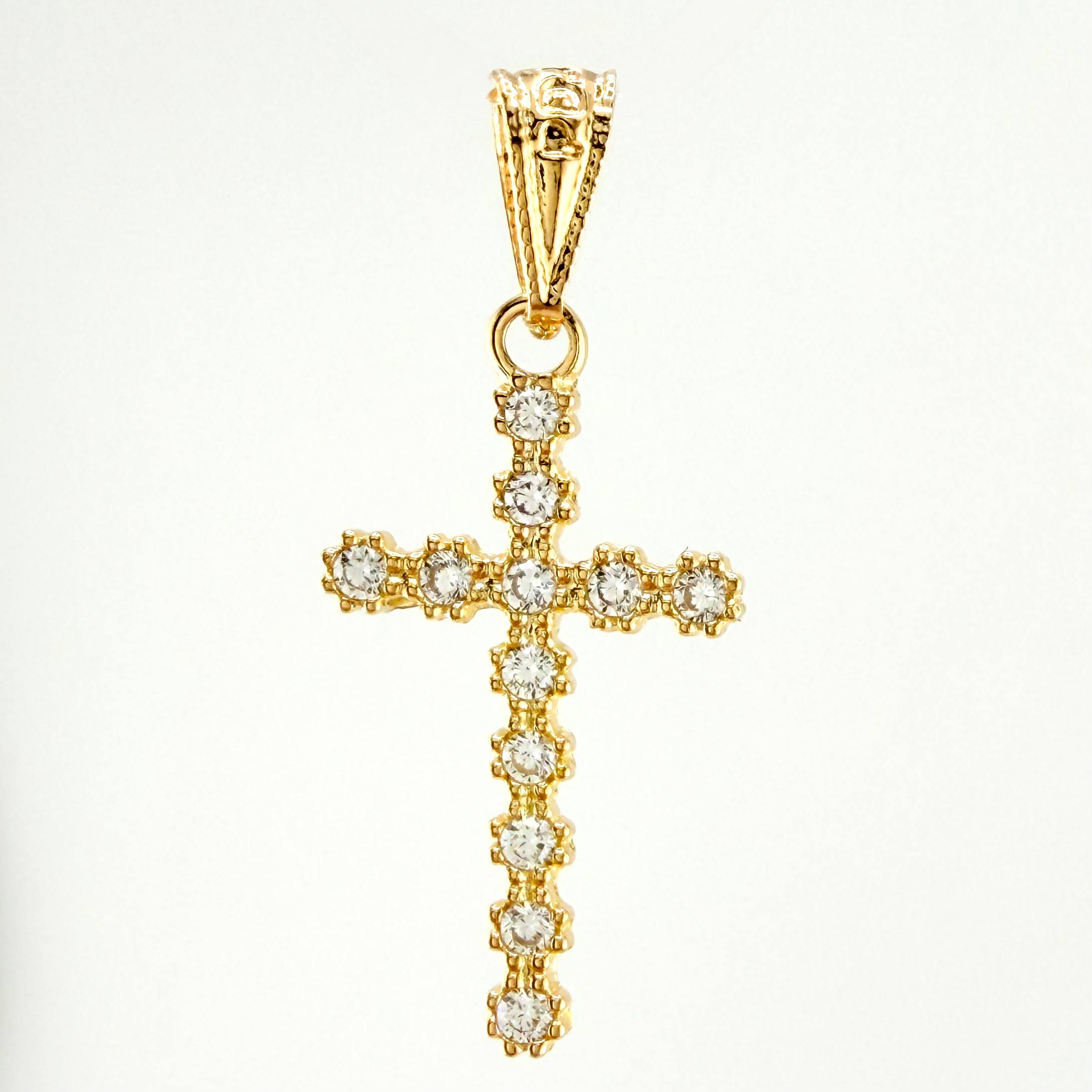 Dije Cruz Tupida 0.95gr / 1 in / Oro Amarillo 18K