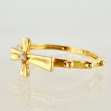 Bubble Cross Ring 1.45g / T6 / 18K Yellow Gold