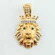 Dije León Corona 3.7gr / 1 in / Dos Oros Amarillo Blanco 18K