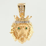 Dije León Corona 3.7gr / 1 in / Dos Oros Amarillo Blanco 18K