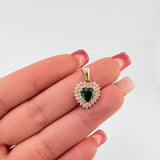 Pendant Halo Heart 2.05gr / 3/4 in / Yellow Gold 18K ©