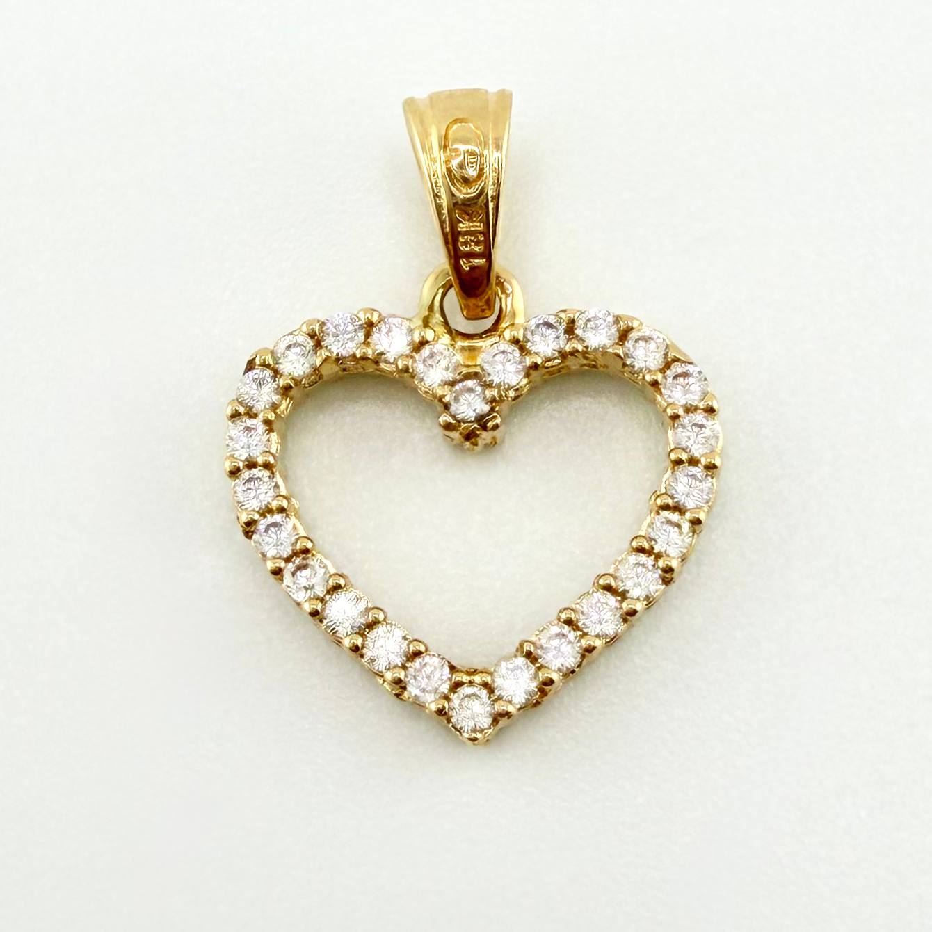 Dije Corazon Doble Faz 1.4gr / 3/4 in / Oro Amarillo 18K ©