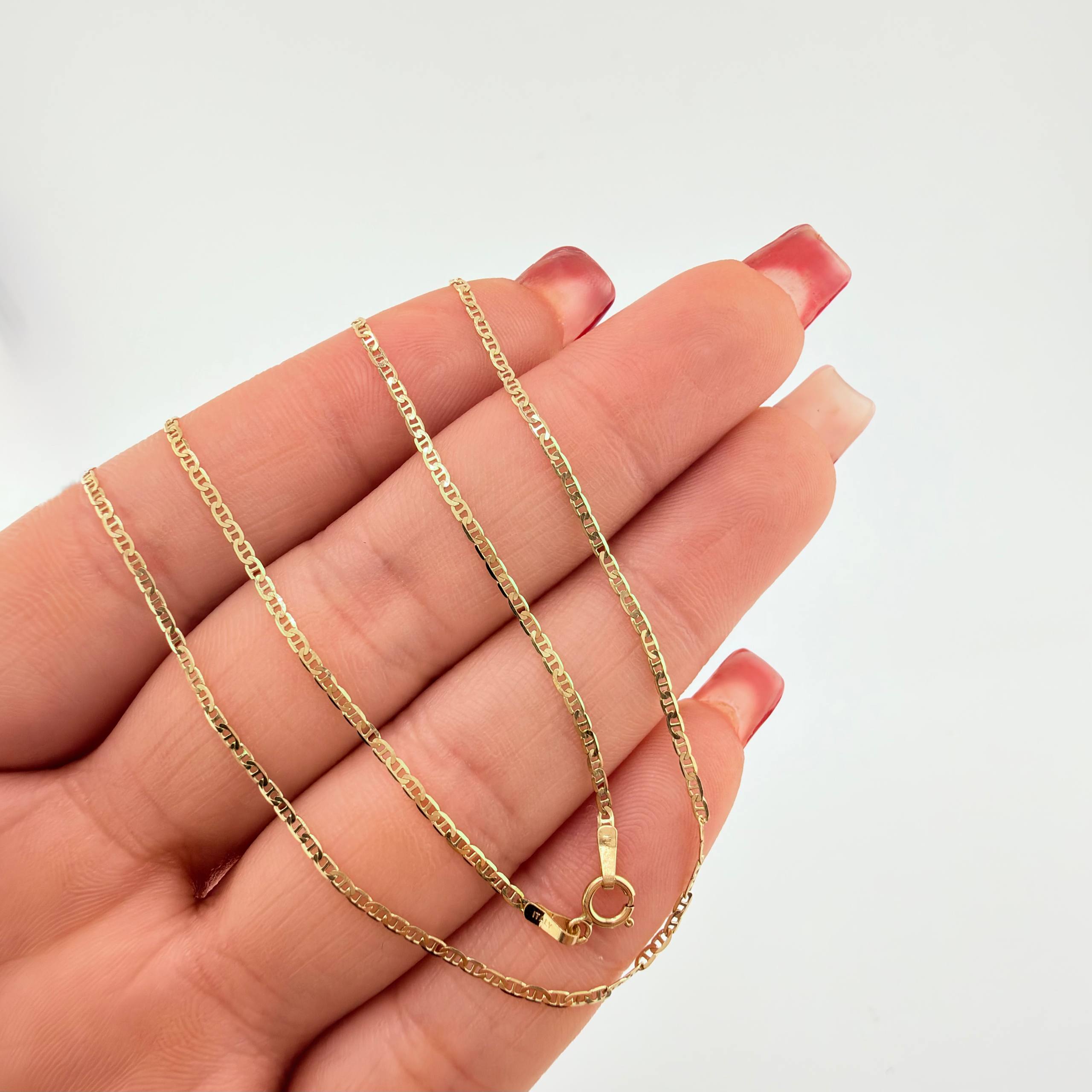 Flat Mariner Chain 1.5gr / 15 3/4 in / 1.3mm Yellow Gold +3 18K ©