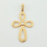 Dije Cruz Floreada 2.7gr / 1 1/2 in / Oro Amarillo 18K *