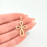 Dije Cruz Floreada 2.7gr / 1 1/2 in / Oro Amarillo 18K *