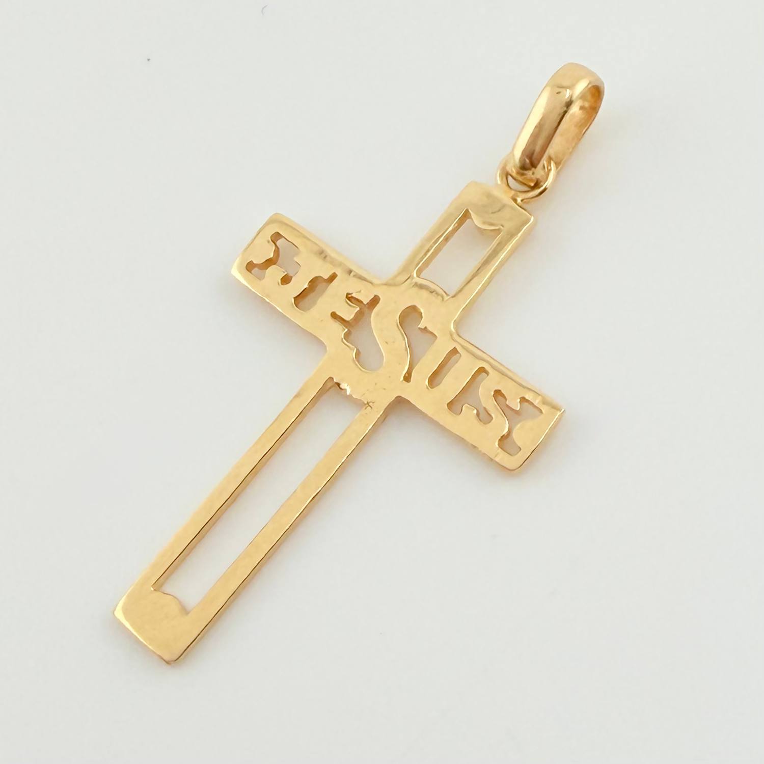 Dije Cruz Jesús 1.5gr / 1 1/2 in / Oro Amarillo 18K *