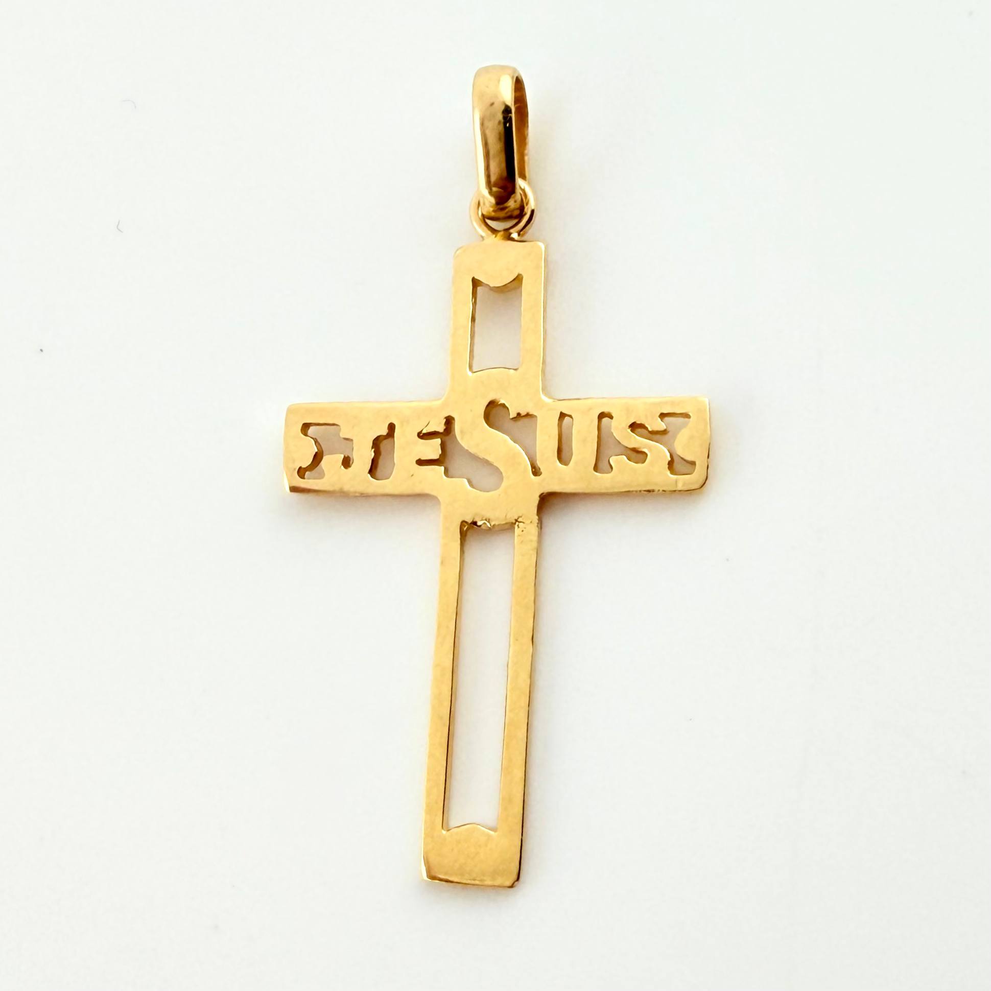 Dije Cruz Jesús 1.5gr / 1 1/2 in / Oro Amarillo 18K *