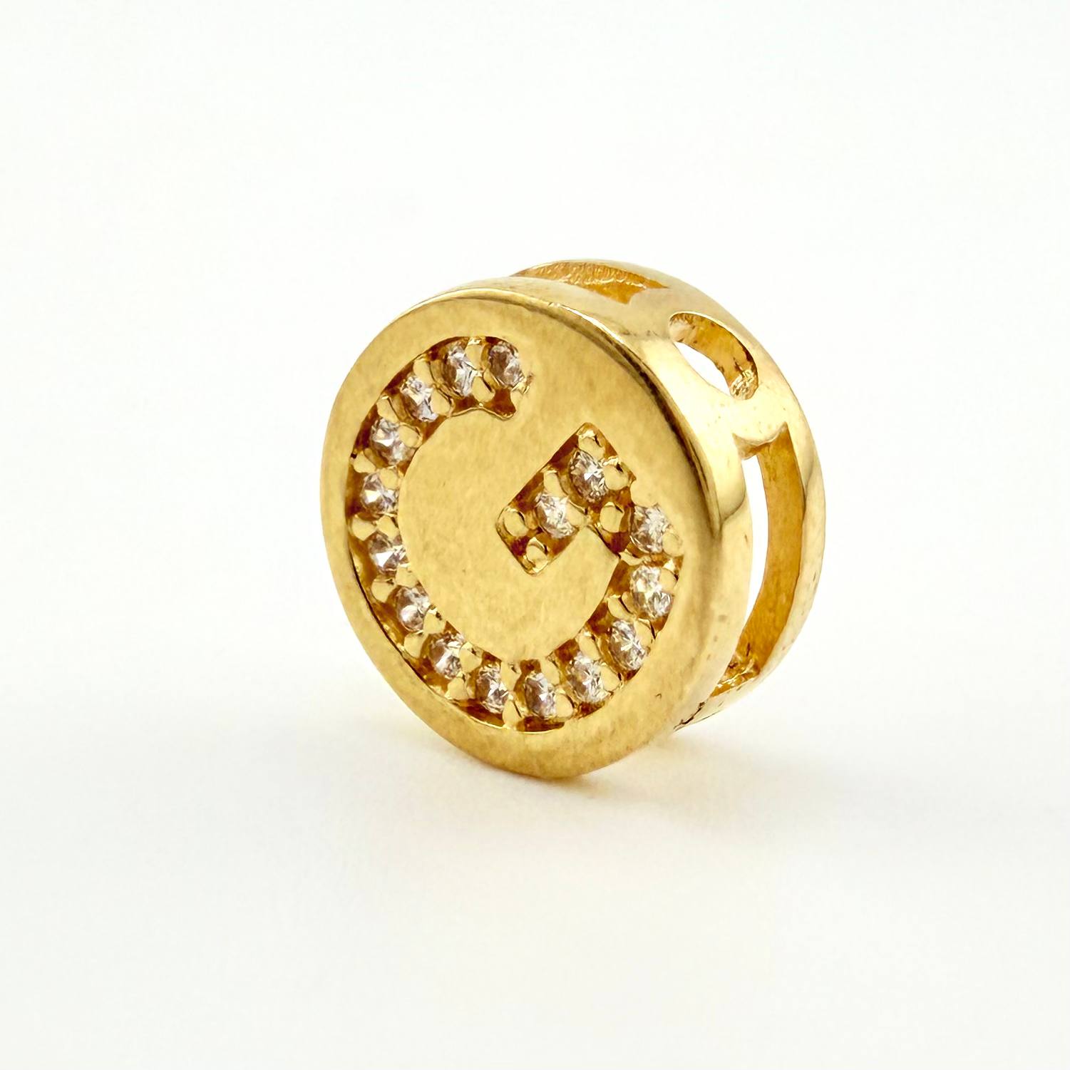 Herraje Dije Letra G 1.3gr / 1cm / Oro Amarillo 18K *