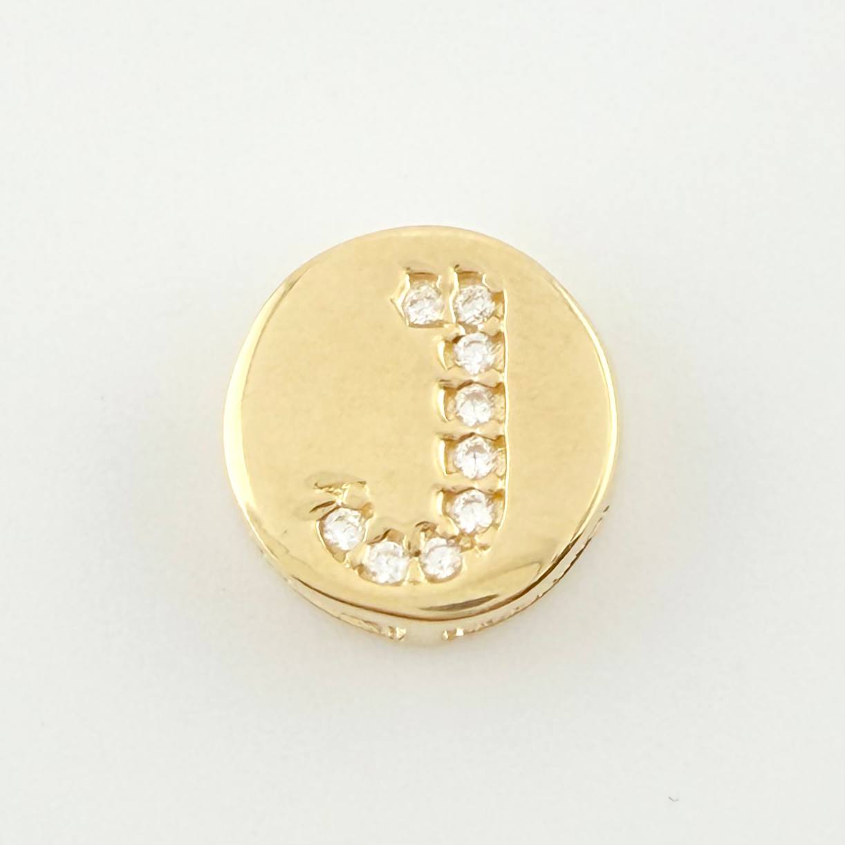 Dije Herraje Letra J 1.55gr / 1/2 in / Oro Amarillo 18K *