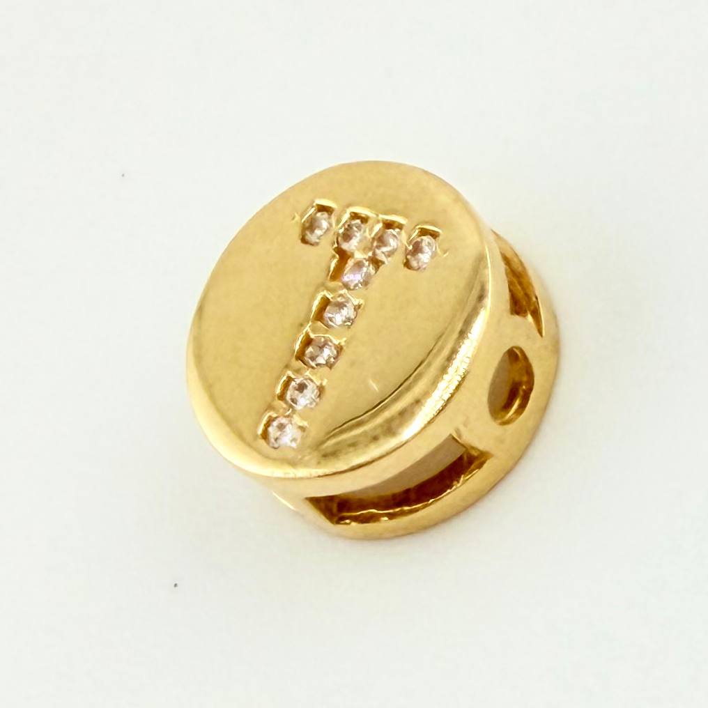 Dije Herraje Letra T 1.45gr / 1/2 in / Oro Amarillo 18K *