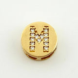Dije Herraje Letra M 1.3gr / 1/2 in / Oro Amarillo 18K *