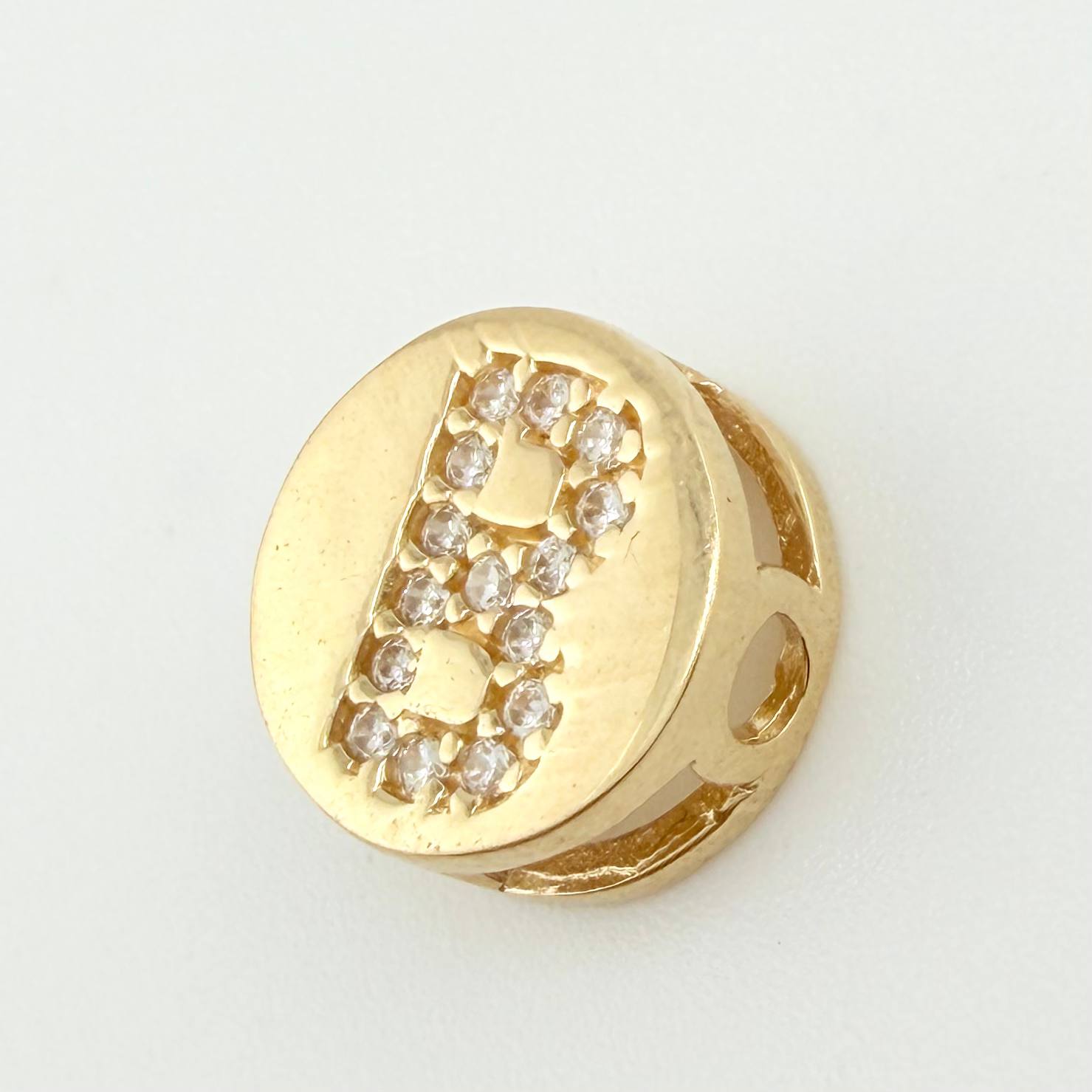 Dije Herraje Letra B 1.3gr / 1/2 in / Oro Amarillo 18K *