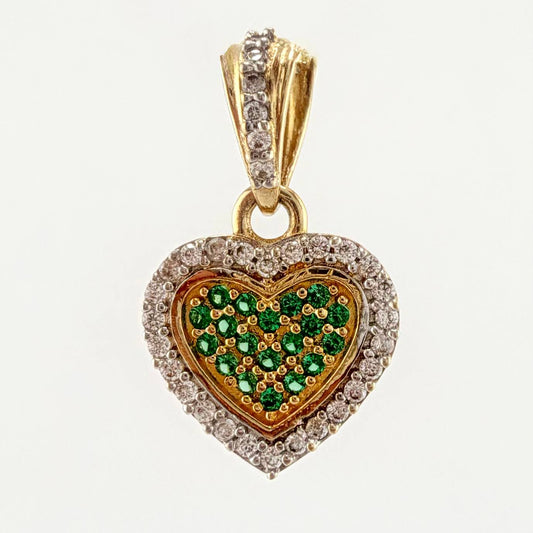 Dije Corazon Tupido 1.5gr / 3/4 in / Dos Oros Amarillo Blanco 18K ©