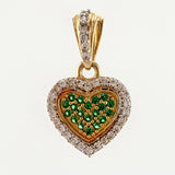 Dije Corazon Tupido 1.5gr / 3/4 in / Dos Oros Amarillo Blanco 18K ©