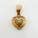 Dije Corazon Tupido 1.5gr / 3/4 in / Dos Oros Amarillo Blanco 18K ©