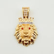 Dije León Corona 3.7gr / 1 in / Dos Oros Amarillo Blanco 18K