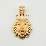 Dije León Corona 3.7gr / 1 in / Dos Oros Amarillo Blanco 18K