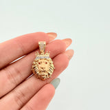 Dije León Corona 3.55gr / 1 in / Dos Oros Amarillo Blanco 18K *