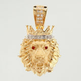 Dije León Corona 3.7gr / 1 in / Dos Oros Amarillo Blanco 18K