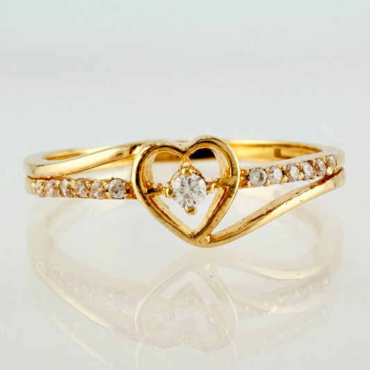 Anillo Corazón Senderos 1.7gr / T7 1/4 / Oro Amarillo 18K
