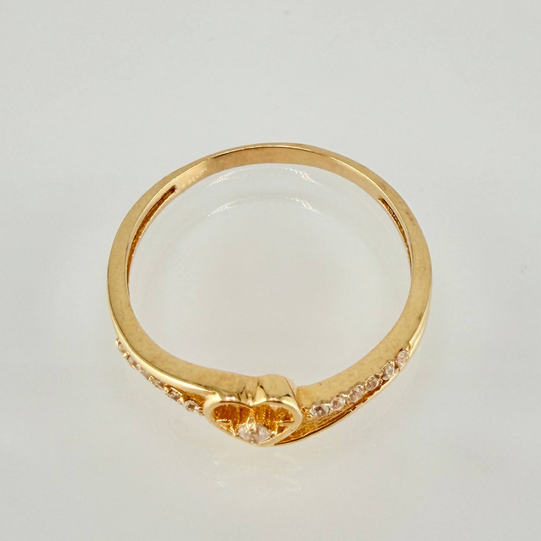 Anillo Corazón Senderos 1.7gr / T7 1/4 / Oro Amarillo 18K