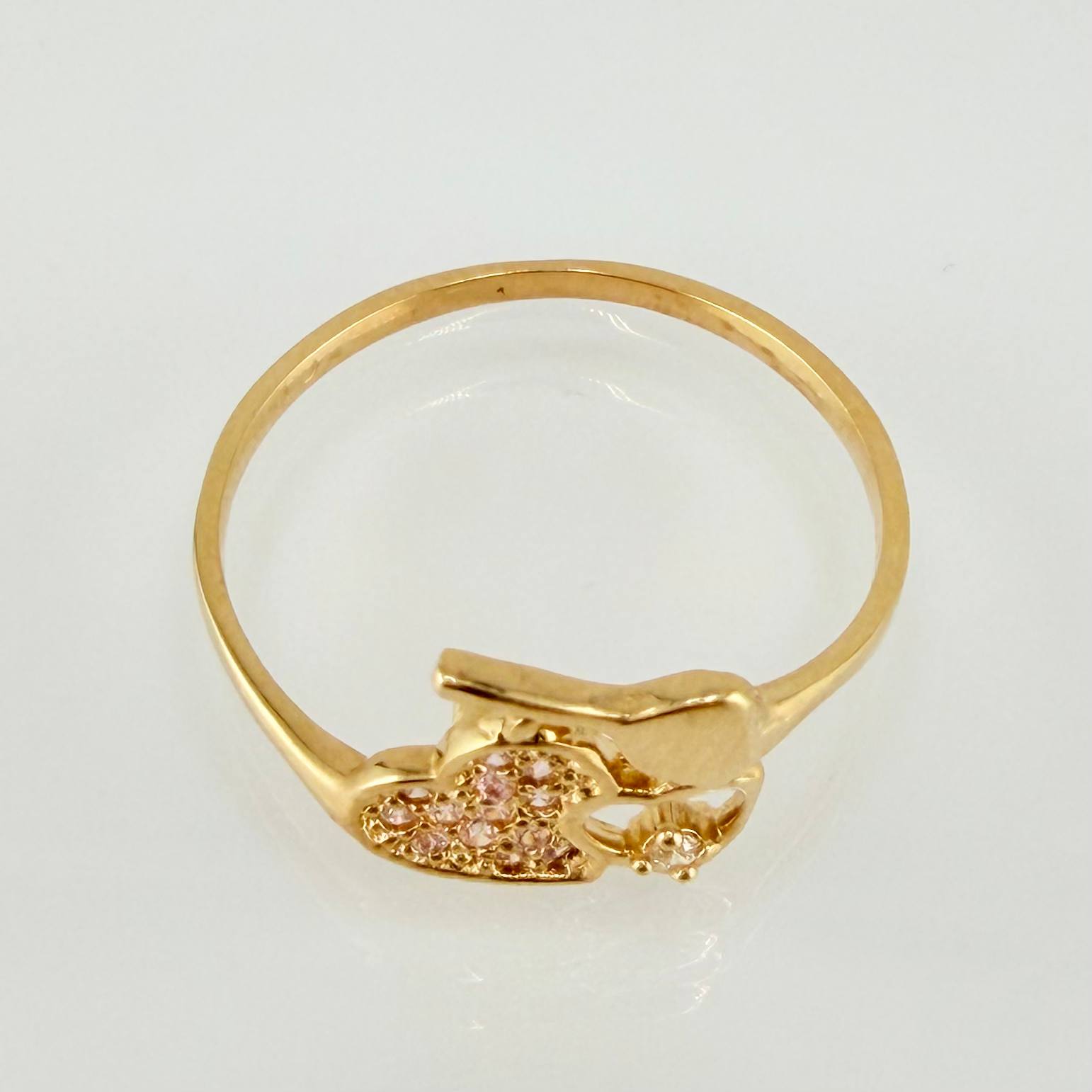 Anillo Corazón Llaves 1.45gr / T6 3/4 / Oro Amarillo 18K