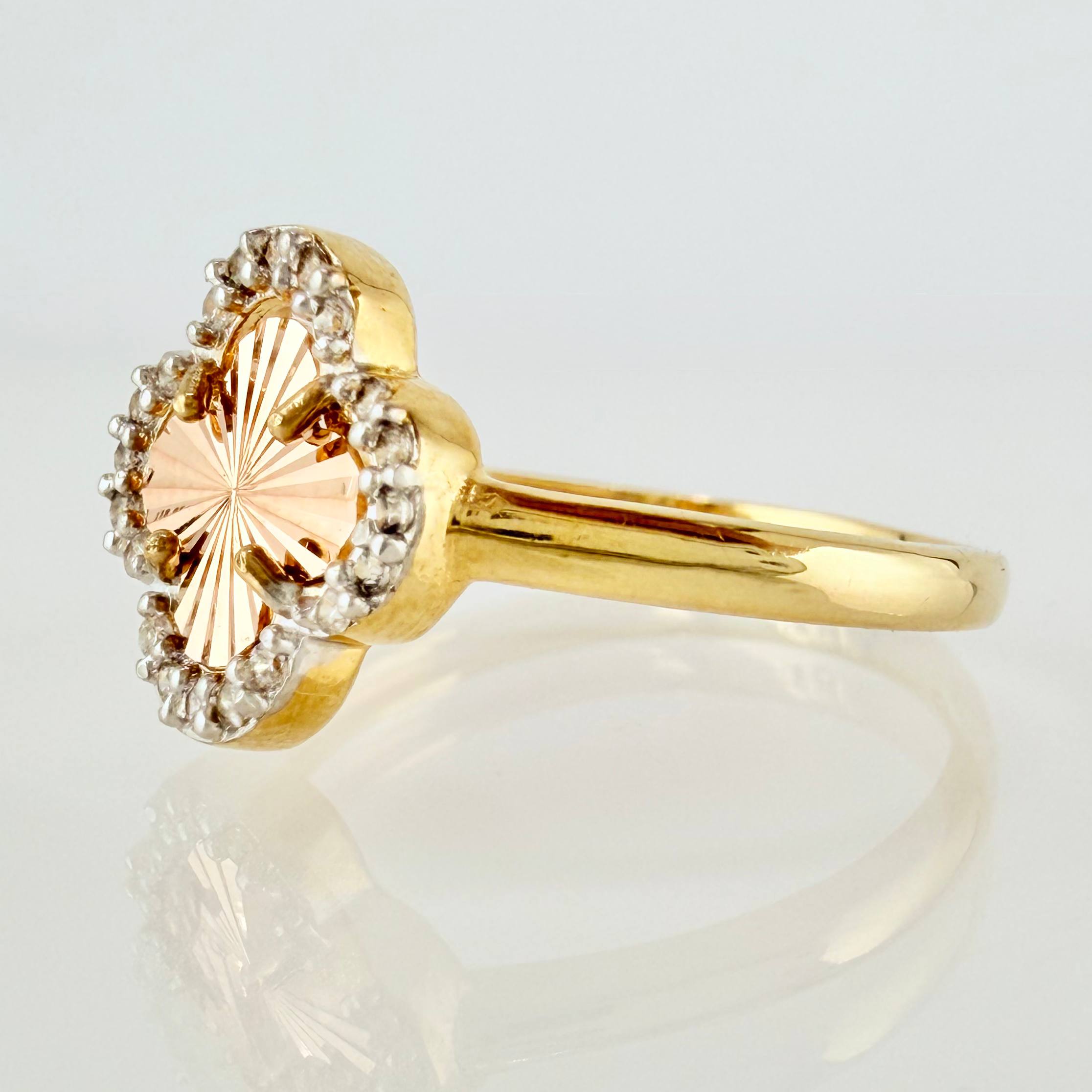 Anillo Trebol Rosa  2.3gr / T6 3/4 / Dos Oros Amarillo Rosa Nac.Esp. 18K